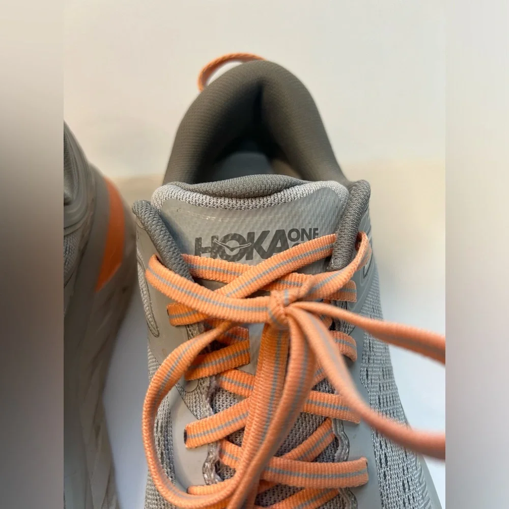 Hoka One One Gray and Orange Women's Sneakers